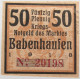 GERMANY 50 PFENNIG BABENHAUSEN 1918 #alb003 0513 - Sonstige & Ohne Zuordnung