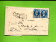 1867 Lure Haute Saône 2 Timbres Empire Oblit. Gr. Ch.  2128 Ch. Martelet = > Marquis Raincourt Fonderie  Fallon - 1800 – 1899