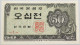 KOREA 50 JEON 1962 #alb014 0411 - Korea, Zuid