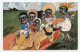 Illustrateur Oilette.Humour.petits Enfants Noirs.little Black Children " Course En Chariot De Bois  " - Cartes Humoristiques