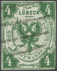 LÜBECK 5a O, 1859, 4 S. Dunkelgrün, Kleine Mängel, Feinst, Fotobefund Mehlmann, Mi. 750.- - Lübeck