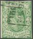 SACHSEN 2Ia O, 1851, 3 Pf. Saftiggrün, Erste Auflage, Dresdener Stadtpost R3, Links überrandig Mit Teil Der Nachbarmarke - Saxony