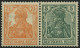 ZUSAMMENDRUCKE W 6ab , 1918, Germania 71/2 + 5, Falzreste, Pracht, Kurzbefund Bauer, Mi. 180.- - Se-Tenant