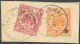 DP CHINA V 47b, 49b BrfStk, 1895, 10 Pf. Lebhaftrosarot Und 25 Pf. Gelblichorange, K1 SHANGHAI, Etwas Bügiges Leinenbrie - Deutsche Post In China