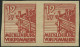 MECKLENBURG-VORPOMMERN 36ydU Paar , 1946, 12 Pf. Braunrot, Graues Papier, Ungezähnt, Im Waagerechten Paar, Diagonaler Bu - Sonstige & Ohne Zuordnung