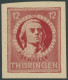 THÜRINGEN 97AXbp2U , 1945, 12 Pf. Dunkelbräunlichrot, Vollgummierung, Dickes Papier, Fallende Papierstreifung, Ungezähnt - Sonstige & Ohne Zuordnung