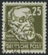 DDR 334zXI O, 1952, 25 Pf. Grauoliv Virchow, Wz. 2XI, Zeitgerecht Entwertet, Pracht, Kurzbefund Schönherr, Mi. 450.- - Oblitérés