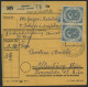 BUNDESREPUBLIK 134 Paar BRIEF, 1954, 50 Pf. Posthorn Im Waagerechten Paar Mit 10 Pf. Zusatzfrankatur Auf Paketkarte Aus  - Storia Postale