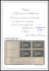 FRANKREICH 256I VB , 1930, 3 Fr. Kathedrale Von Reims, Type I, Im Eckrandviererblock Mit Druckdatum: 15.4.30, Pracht, Fo - Andere & Zonder Classificatie