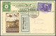 LUFTPOST SF 24.5 BRIEF, 9.6.1924, Schaufliegen ROMANSHORN Mit Vignette 30 Rp. Und Mi.Nr. 182, Prachtkarte - Erst- U. Sonderflugbriefe