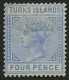 TURKS- UND CAICOS-INSELN 19 , 1881, 4 P. Hellblau, Falzreste, Pracht, Mi. 120.- - Turks And Caicos