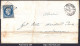 FRANCE N°14A SUR LETTRE AVEC PC 2447 PLAISANCE DU GERS GERS + CAD DU 07/06/1857 - 1853-1860 Napoleon III