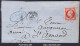 FRANCE N°17A SUR LETTRE AVEC GC 481 BOURGES CHER + CAD DU 30/08/1858 - 1853-1860 Napoléon III