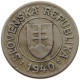 SLOVAKIA KORUNA 1940  #s072 0693 - Slovakia