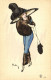 PC ARTIST SIGNED, HELLI, GLAMOUR LADY, BIG HAT, Vintage Postcard (b50239) - Helli