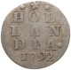 NETHERLANDS HOLLAND 2 STUIVERS 1792  #c004 0239 - Monnaies Provinciales