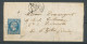 Lettre Oct 1859 N°14 20c Bleu Obl. Losange Retaillé K PARIS * Superbe N3557 - 1849-1876: Période Classique