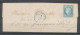 1871 Lettre N°60 25c Bleu Obl GC1694 BLEUS +CAD T16 GRAND-COURONNE(74) N3566 - 1849-1876: Période Classique