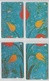 TURKEY 2002 TURKISH ARTS KULTUR BAKANLIGI FLOWER TULIP PUZZLE SET OF 4 PHONE CARDS - Puzzles