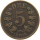 NORWAY 5 ÖRE 1876 Oscar II. (1872-1907) #a066 0147 - Norvège