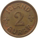 ICELAND 2 AURAR 1942  #s052 0125 - IJsland