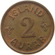 ICELAND 2 AURAR 1942  #s052 0125 - Iceland