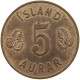 ICELAND 5 AURAR 1963  #c080 0395 - Islandia