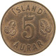 ICELAND 5 AURAR 1963  #c080 0395 - Iceland