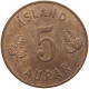 ICELAND 5 AURAR 1966  #c079 0123 - Iceland