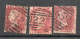 Queen Victoria 1d Red Plates 136 140 & 158 Used As Scanned - Oblitérés