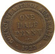 AUSTRALIA HALFPENNY 1922 George V. (1910-1936) #a066 0223 - ½ Penny