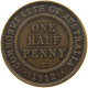 AUSTRALIA 1/2 PENNY 1912 George V. (1910-1936) #t156 0591 - ½ Penny