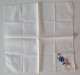 Ancien Mouchoir Avec Broderies Fleurs Bleu Et Rose - Handkerchiefs