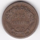 Perou 2 Centavos 1864, En Cupronickel, KM# 188 - Pérou