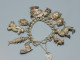Delcampe - -SUPERBE BRACELET ARGENT SILVER 10 GROSSES BRELOQUES Poinçons BIJOU ANCIEN   E - Armbanden