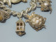 Delcampe - -SUPERBE BRACELET ARGENT SILVER 10 GROSSES BRELOQUES Poinçons BIJOU ANCIEN   E - Bracelets