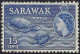 SARAWAK 1957 QEII 15c Ultramarine SG195 FU - Sarawak (...-1963)