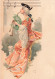 ARTS - Peintures Et Tableaux - Une Femme élégante Jouant Un Instrument De Musique - Carte Postale Ancienne - Peintures & Tableaux