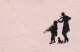 SILHOUETTES - Deux Musiciens Avec Leur Chien - Carte Postale Ancienne - Silueta