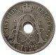 BELGIUM 25 CENTIMES 1922 MINTING ERROR 25 CENTIMES 1922 HOLE OFF-CENTER #t065 0185 - 25 Centimes