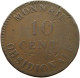 BELGIUM 10 CENTIMES 1814 ANVERS ANTWERPEN #t061 0167 - 1790 États Belgique-Unis