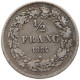 BELGIUM 1/2 FRANC 1834  #t011 0307 - 1/2 Franc