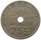 BELGIUM 25 CENTIMES 1938 MINTING ERROR 25 CENTIMES 1938 90° DIE ROTATION RIGHT #t065 0189 - 25 Centimes
