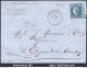 FRANCE N°60A SUR LETTRE CACHET CONVOYEUR DE STATION HONFLEUR LIGNE 231 H.LIS. - 1871-1875 Ceres