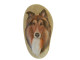 Rough Collie Dog Hand Painted On A Beach Stone Paperweight Collectible - Animales