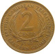 BRITISH CARIBBEAN TERRITORIES 2 CENTS 1965 Elizabeth II. (1952-2022) #c014 0459 - Territoires Britanniques Des Caraïbes