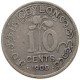 CEYLON 10 CENTS 1909 Edward VII., 1901 - 1910 #c010 0473 - Sri Lanka