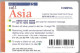 CARTE-PREPAYEE-GB-5£-CALLTRAK-ASIA-Plastic Fin-- Neuve- TBE - Da Identificare