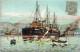 PEINTURES - TABLEAUX - Bateau - Guichen - Croiseur Corsaire - Colorisé - Carte Postale Ancienne - Malerei & Gemälde