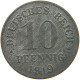 DEUTSCHES REICH 10 PFENNIG 1919  #c084 0835 - 10 Renten- & 10 Reichspfennig